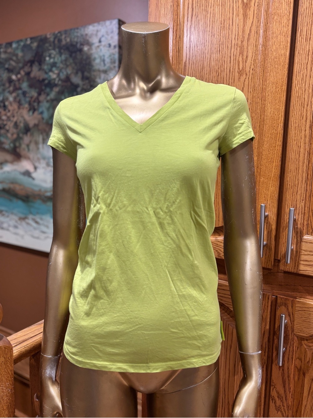 Armani Exchange Women’s V-Neck Short Sleeve Tee - Lime